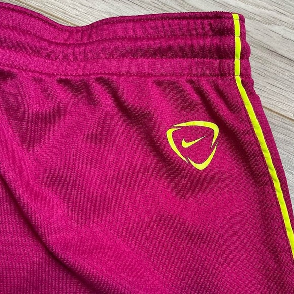 Nike Dri Fit Pink and Yellow High Waisted Athletic Shorts - Picture 5 of 9